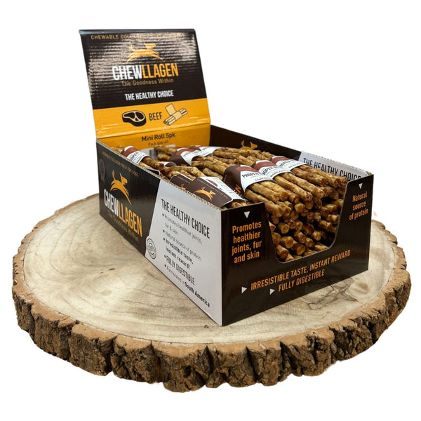 Chewllagen Beef Mini Roll 5 pack – Box of 40